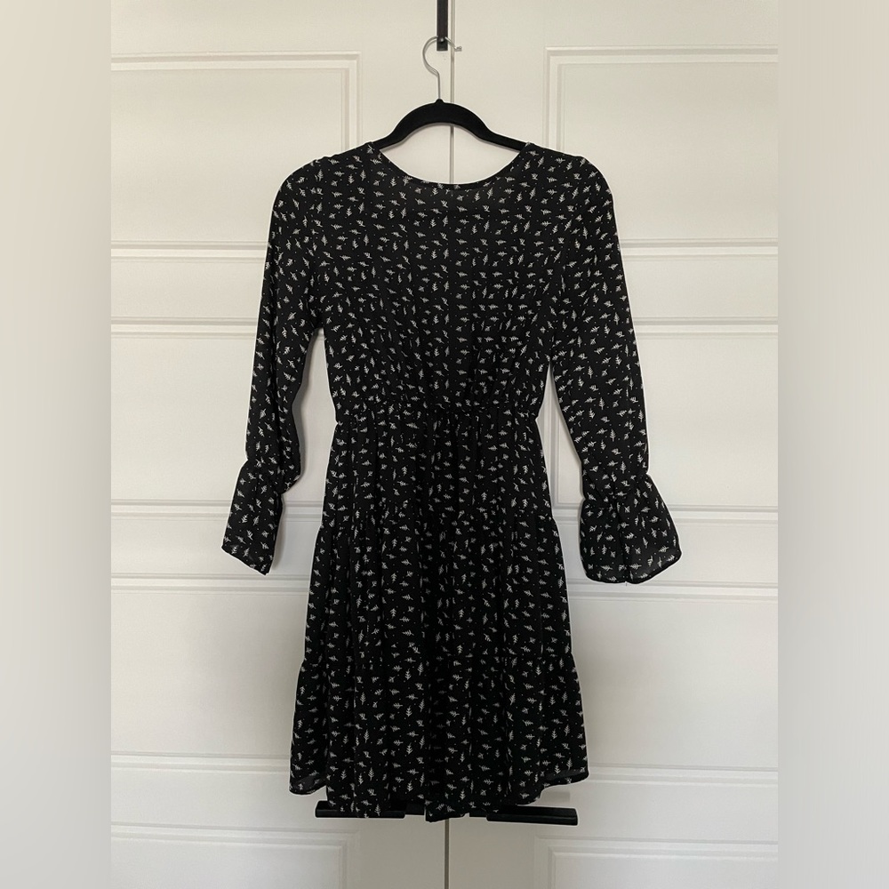 Feather print dress